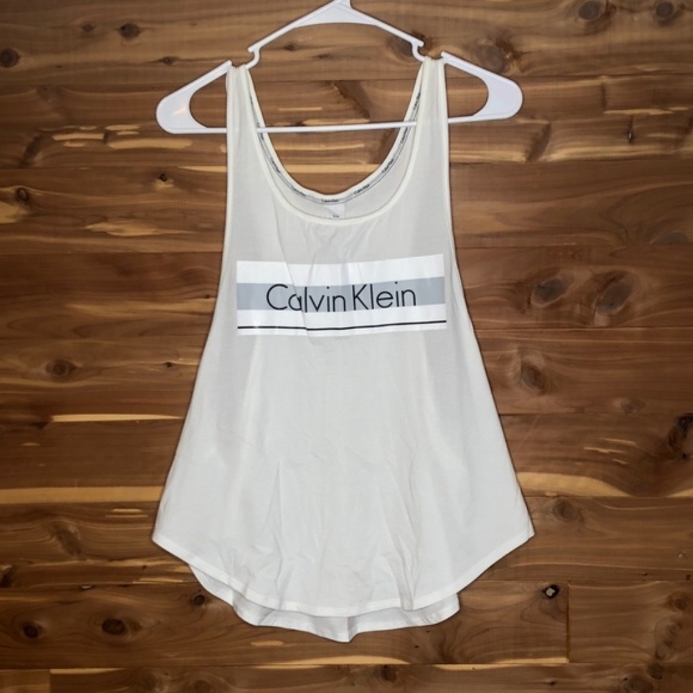 Calvin Klein Tank Top White Graphic M